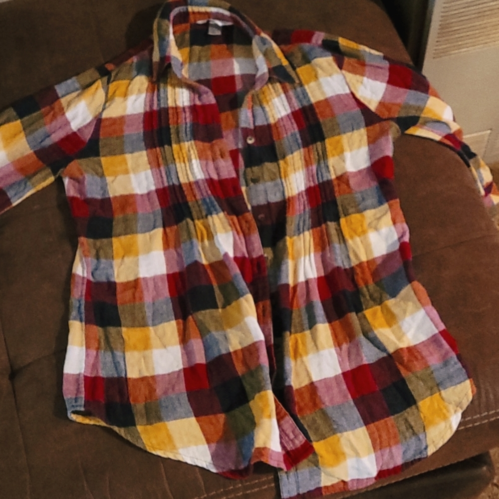 Christopher and Banks medium 3/4 sleeve flannel